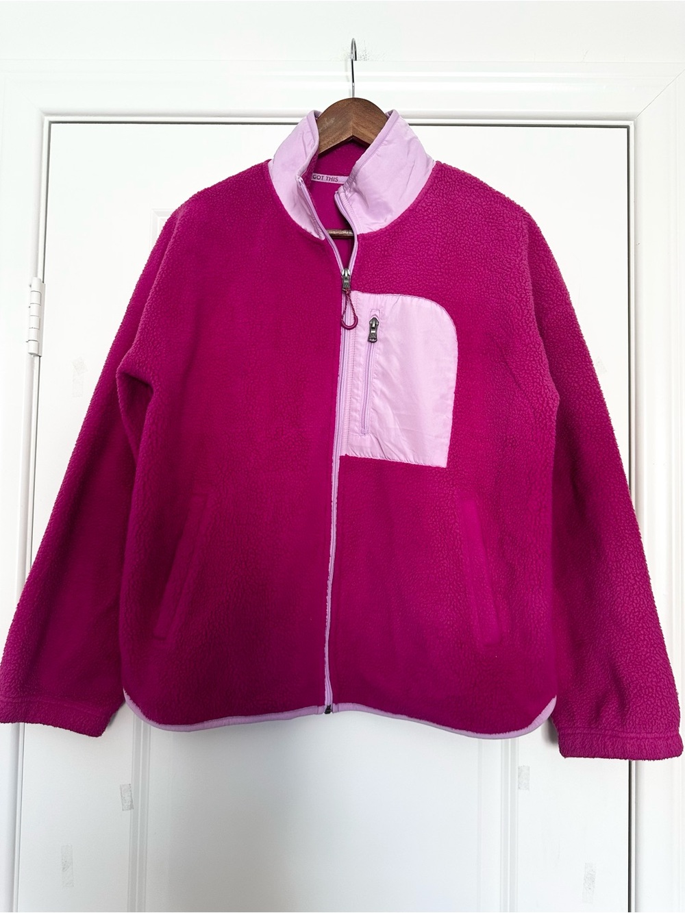 tek gear Fleece Jacket - Magenta & Light Pink Accent Large